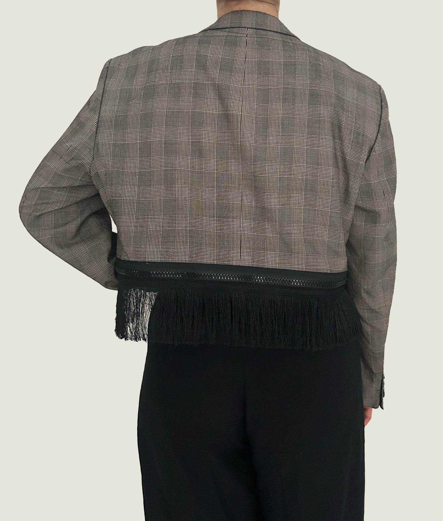 Checkered Fringe Jacket