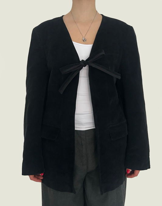 Black Corduroy Bow Jacket