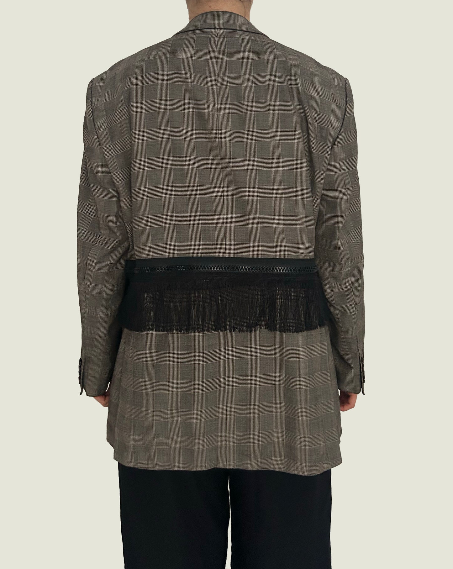 Checkered Fringe Jacket