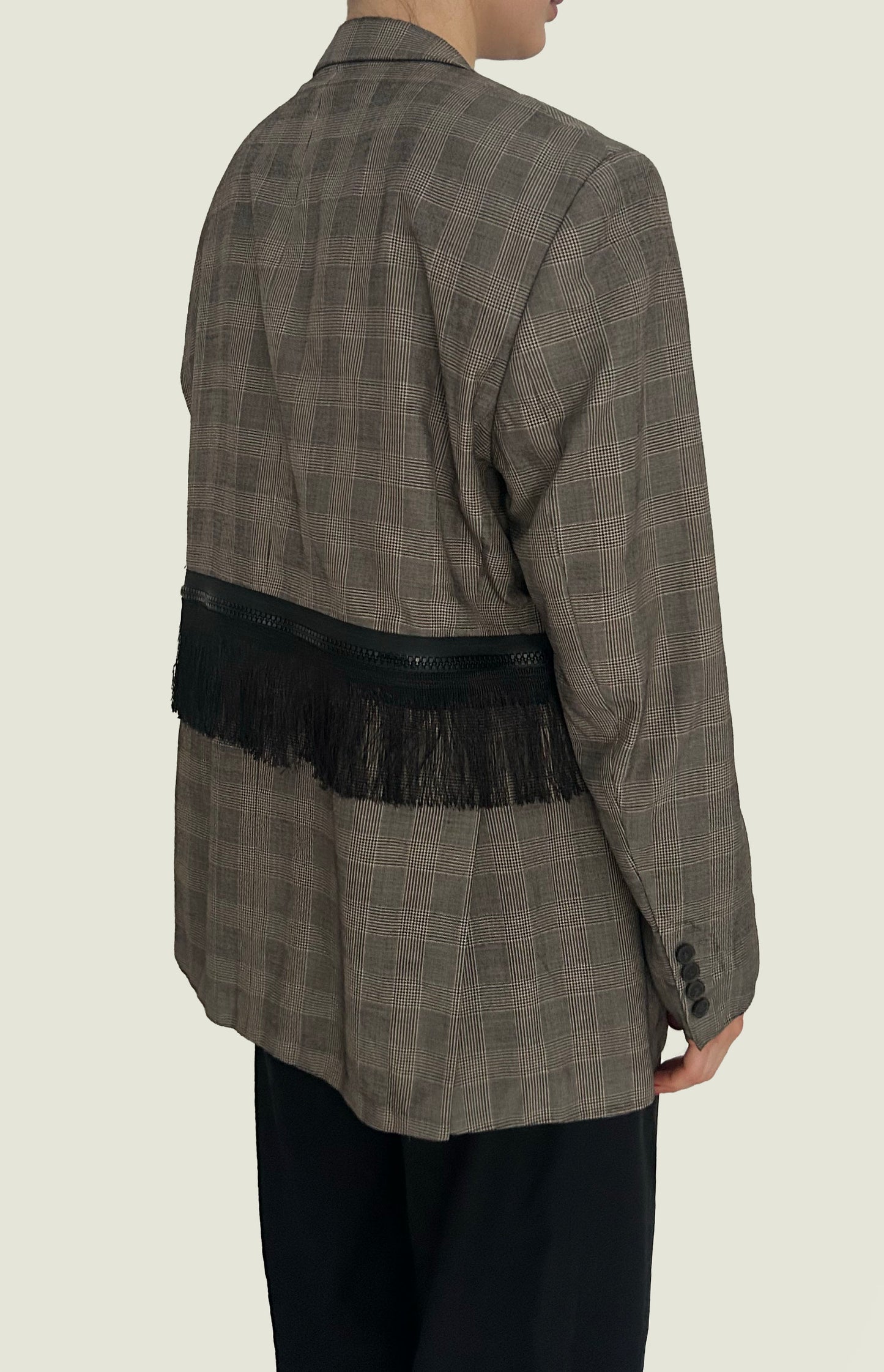 Checkered Fringe Jacket