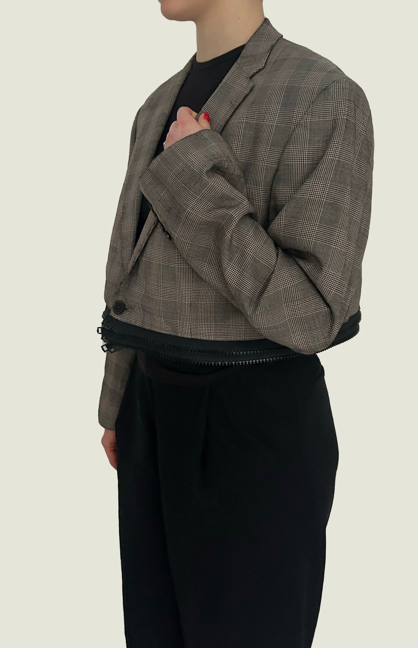 Checkered Fringe Jacket