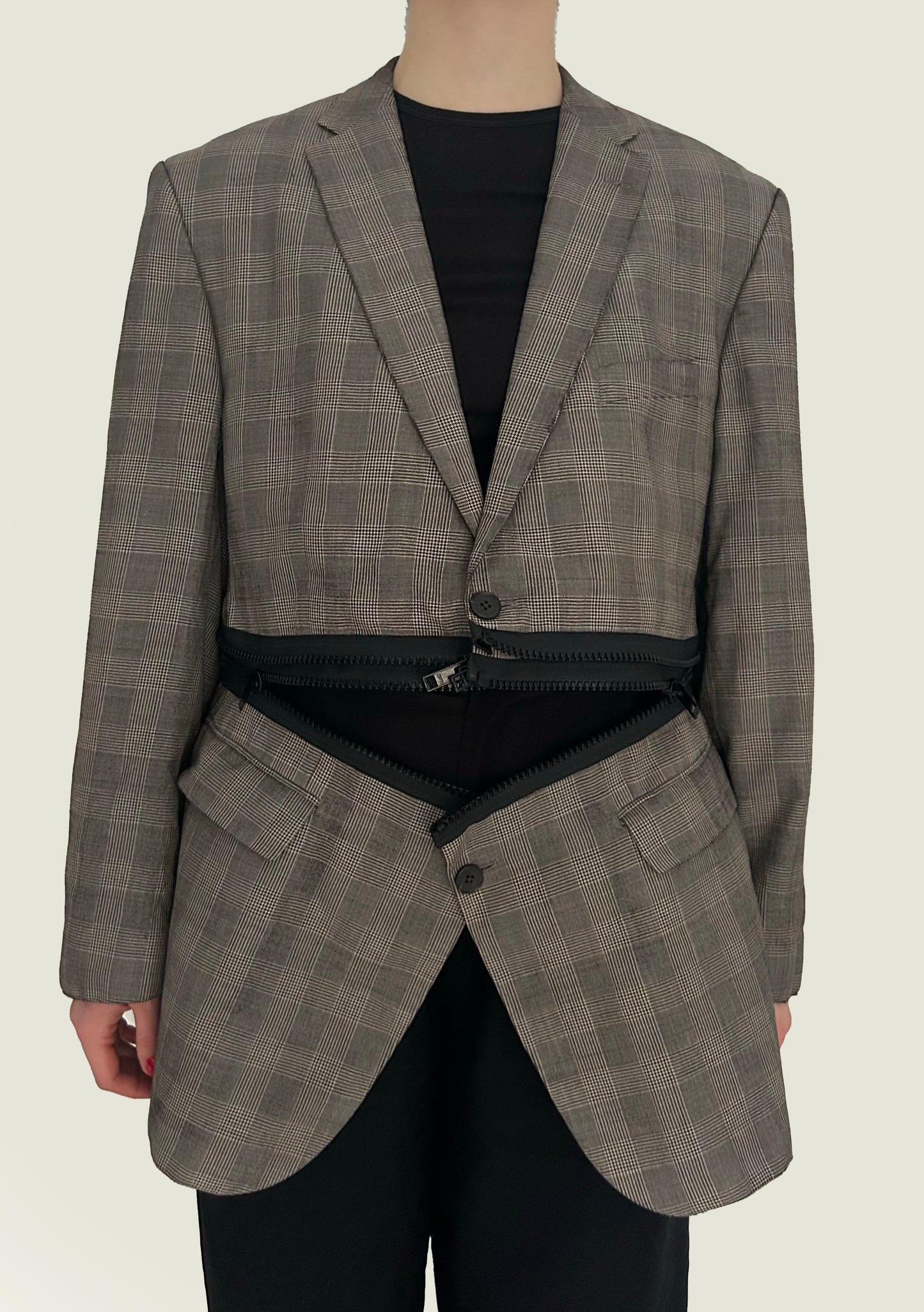 Checkered Fringe Jacket