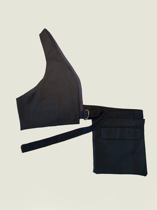 Navy Half Vest